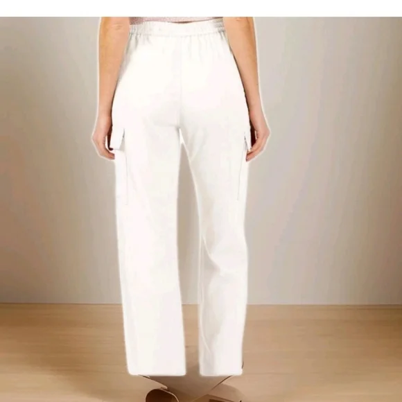 Stylish White  Linen Pants Love Tree Size Medium - Picture 6 of 10